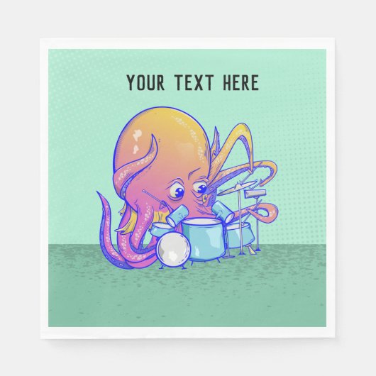 Oktopus trommeln serviette (Vorderseite)