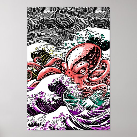 Oktopus Tsunami Poster (Vorne)