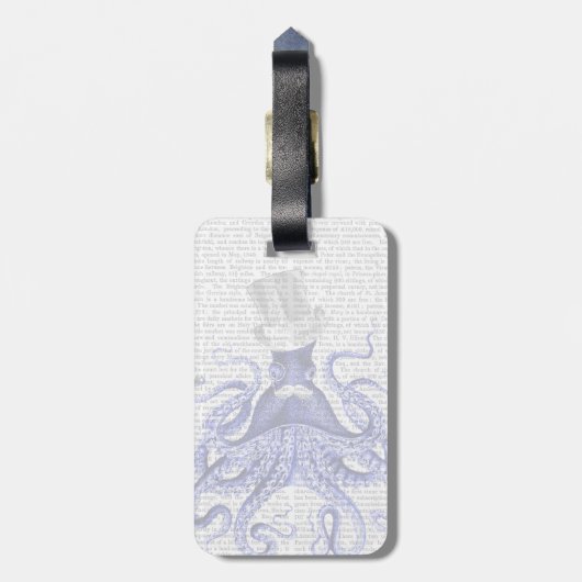 Oktopus über Stadt Gepäckanhänger (Rückseite vertikal)