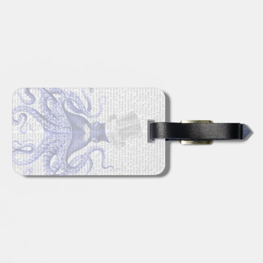 Oktopus über Stadt Gepäckanhänger (Rückseite horizontal)