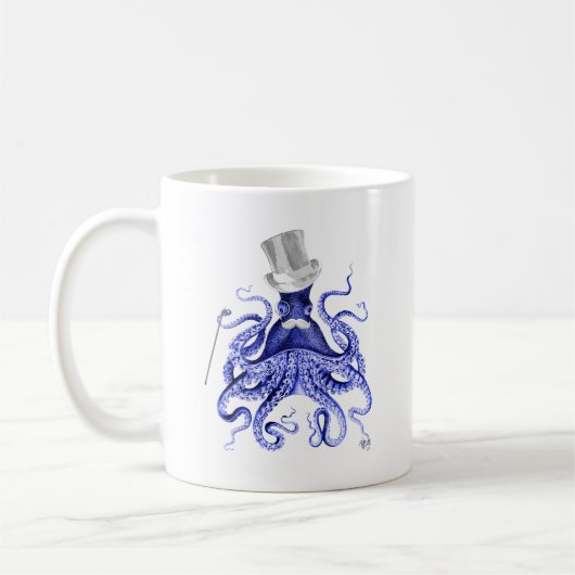 Oktopus über Stadt Kaffeetasse (Links)