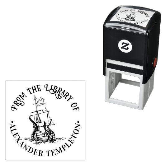 Oktopus ummantelt Schiffsbibliotheksname Permastempel (Beispiel)