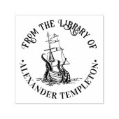 Oktopus ummantelt Schiffsbibliotheksname Permastempel (Design)