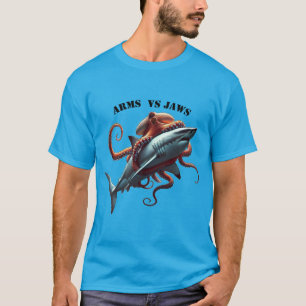 Oktopus umschlungen um einen großen weißen Hai URM T-Shirt
