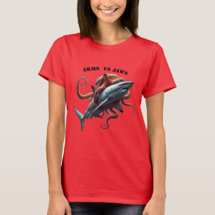 Oktopus umschlungen um einen großen weißen Hai URM T-Shirt
