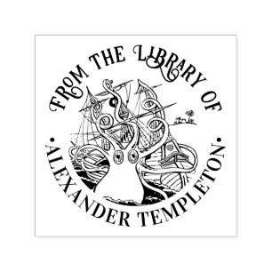 Oktopus umwickelt Schiff #2 Bibliotheksname Permastempel