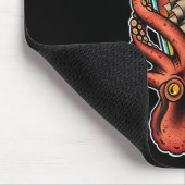 Oktopus und Clipper in Flasche, alte Schule Sai Mousepad (Ecke)