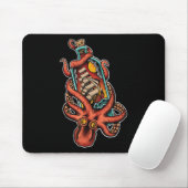 Oktopus und Clipper in Flasche, alte Schule Sai Mousepad (Mit Mouse)