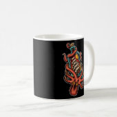 Oktopus- und Clipschiff in Flaschen Altenschiff Kaffeetasse (VorderseiteRechts)