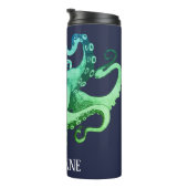 Oktopus und Name Thermosbecher (Nach rechts gedreht)