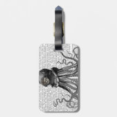Oktopus und Tauchhelm Gepäckanhänger (Rückseite vertikal)