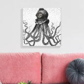 Oktopus und Tauchhelm Leinwanddruck (Insitu (Wohnzimmer))