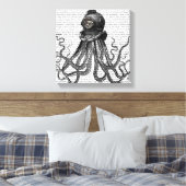Oktopus und Tauchhelm Leinwanddruck (Insitu (Schlafzimmer))