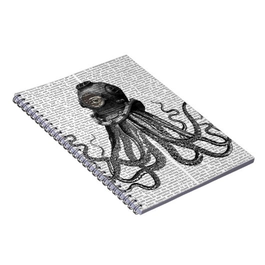 Oktopus und Tauchhelm Notizblock (Rechte Seite)