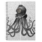Oktopus und Tauchhelm Notizblock (Vorderseite)