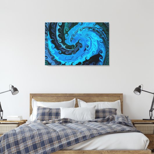 Oktopus unter dem Meer Abstrakt ummantelte Canvas Leinwanddruck (Insitu (Schlafzimmer))