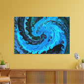 Oktopus unter dem Meer Abstrakt ummantelte Canvas Leinwanddruck (Insitu (Wohnzimmer))