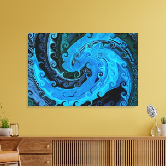 Oktopus unter dem Meer Abstrakt ummantelte Canvas Leinwanddruck (Insitu (Wohnzimmer))