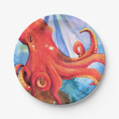 Oktopus "Unter dem Meer" Pappteller (Vorderseite)