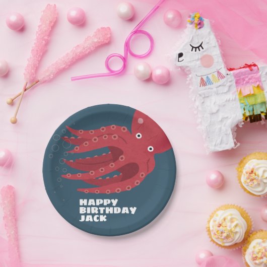 Oktopus Untersee Pappteller (Party)