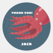 Oktopus Untersee Runder Aufkleber (Vorderseite)