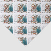 Oktopus Vintage Karte Seidenpapier (Ausschnitt)