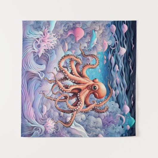 Oktopus Wandteppich (Vorderseite (Horizontal))