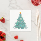 Oktopus-Weihnachtsbaum-Santa-Hut-Weihnachtsbeleuch Serviette (Beispiel)
