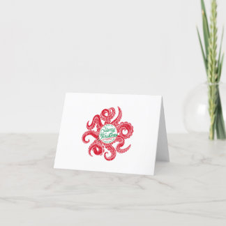 Oktopus Weihnachtskarte Feiertagskarte