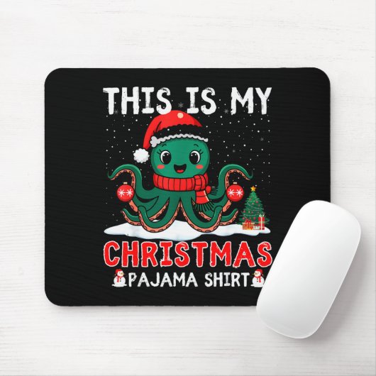 Oktopus Weihnachtspyjama Xmas Weihnachtsmann Hut O Mousepad (Mit Mouse)