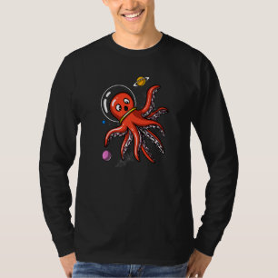 Oktopus-Weltraum-Astronautin Kosmische Science Fic T-Shirt