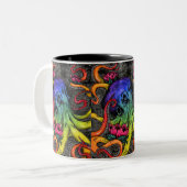 Oktopus Zweifarbige Tasse (Vorderseite Links)