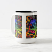 Oktopus Zweifarbige Tasse (Vorderseite Links)