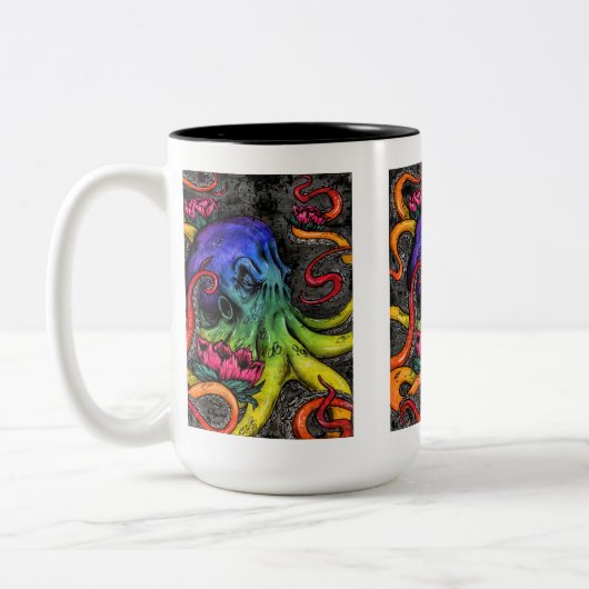 Oktopus Zweifarbige Tasse (Links)