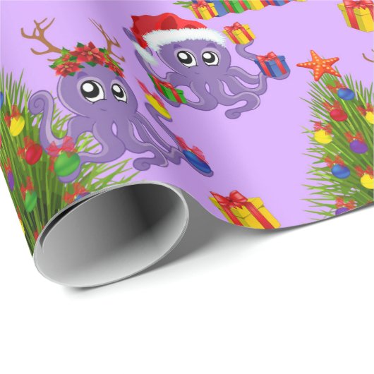 Oktopusalgen Geschenkpapier (Rolleneckpunkt)
