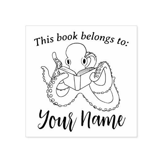 Oktopusbuch lesen gummistempel (Prägung)