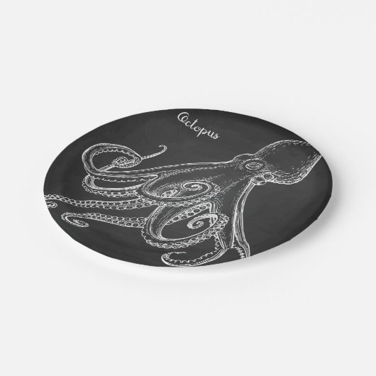Oktopusfische Pappteller (Schrägansicht)
