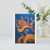 Oktopusmalerei Postkarte (Stehend Vorderseite)