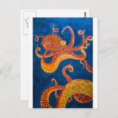 Oktopusmalerei Postkarte (Vorne/Hinten)