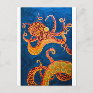 Oktopusmalerei Postkarte
