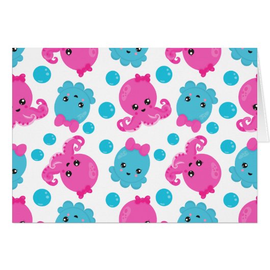 Oktopusmuster, Niedlicher Oktopus, Meerestiere (Vorderseite (Horizontal))