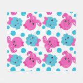 Oktopusmuster, Niedlicher Oktopus, Meerestiere Fleecedecke (Vorderseite (Horizontal))