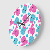 Oktopusmuster, Niedlicher Oktopus, Meerestiere Große Wanduhr (Winkel)