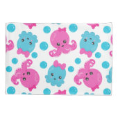 Oktopusmuster, Niedlicher Oktopus, Meerestiere Kissenbezug (Rückseite)