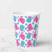 Oktopusmuster, Niedlicher Oktopus, Meerestiere Pappbecher (Rückseite)