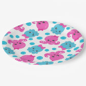 Oktopusmuster, Niedlicher Oktopus, Meerestiere Pappteller (Schrägansicht)