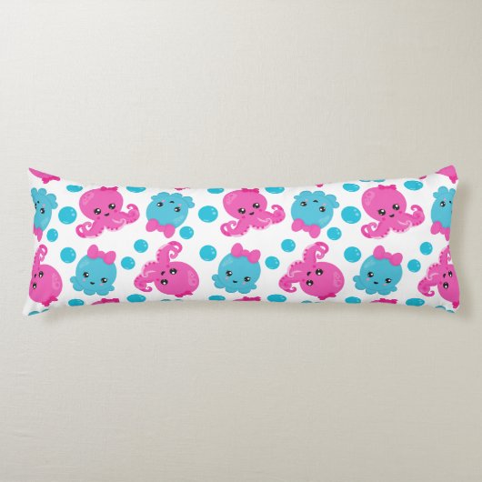 Oktopusmuster, Niedlicher Oktopus, Meerestiere Seitenschläferkissen (Vorderseite)