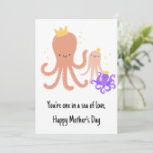 Oktopusmütter Dankeskarte (Stehend Vorderseite)