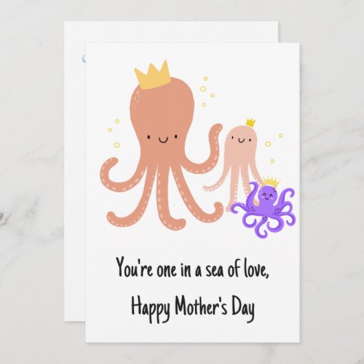 Oktopusmütter Dankeskarte (Vorne/Hinten)
