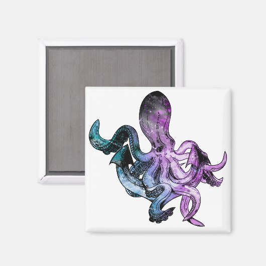 Oktopusneon Magnet (Vorderseite/Rückseite)